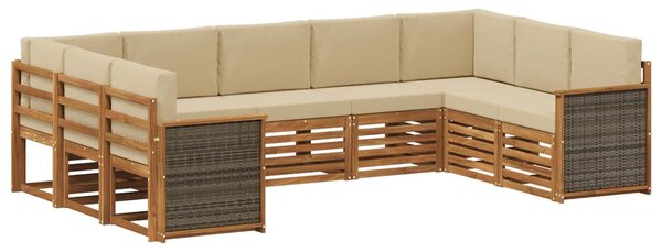 VidaXL Szegmentált kanapé szett párnával 7 pcs Természetes