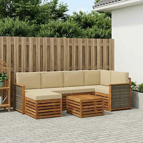 VidaXL Szegmentált kanapé szett párnával 6 pcs Természetes