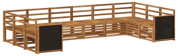 VidaXL Szegmentált kanapé szett 7 pcs Természetes Tömör Akácfa