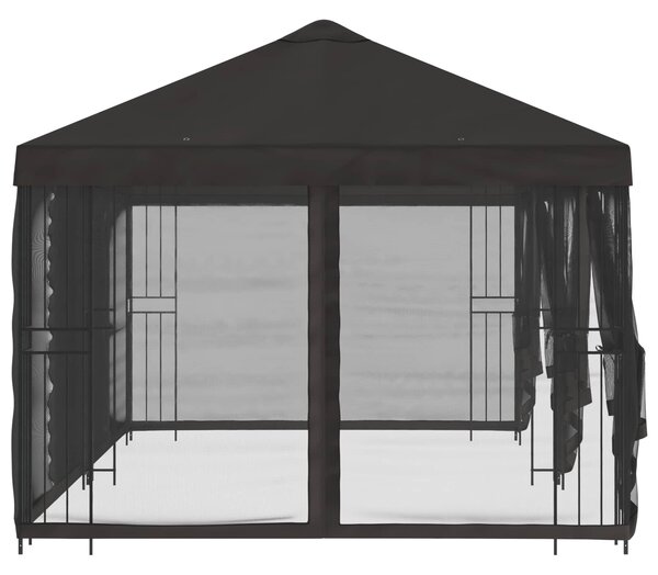 VidaXL Oldalfalas pavilon 6 x 3 m Antracitszürke Poliészter és acél