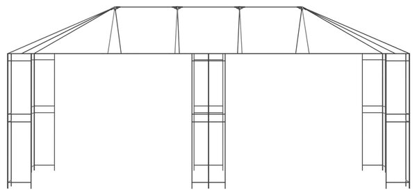 VidaXL Pavilon Váz 6 x 3 m Fekete Acél
