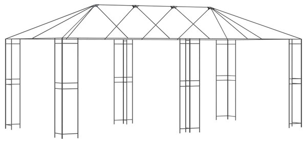 VidaXL Pavilon Váz 6 x 3 m Fekete Acél