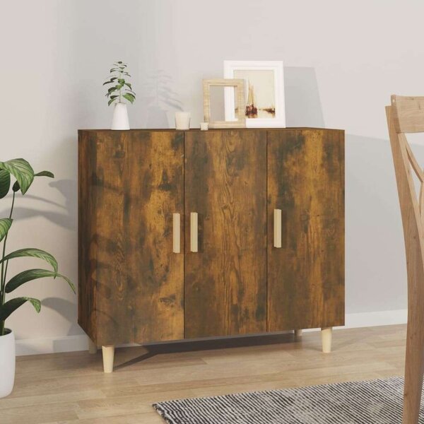 VidaXL füstös tölgy színű szerelt fa tálalószekrény 90 x 34 x 80 cm