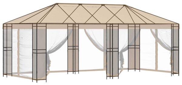 VidaXL Pavilon Váz 6 x 3 m Fekete Acél