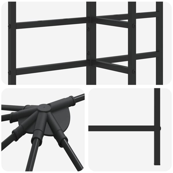 VidaXL Pavilon Váz 6 x 3 m Fekete Acél