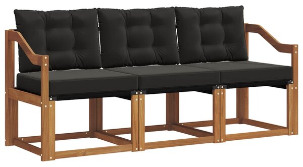 VidaXL Kültéri kanapé szett párnával 3 pcs Természetes és fekete
