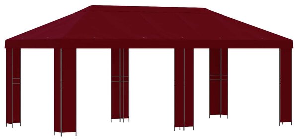 VidaXL Kerti pavilon 6 x 3 m Burgundi Poliészter és acél 190