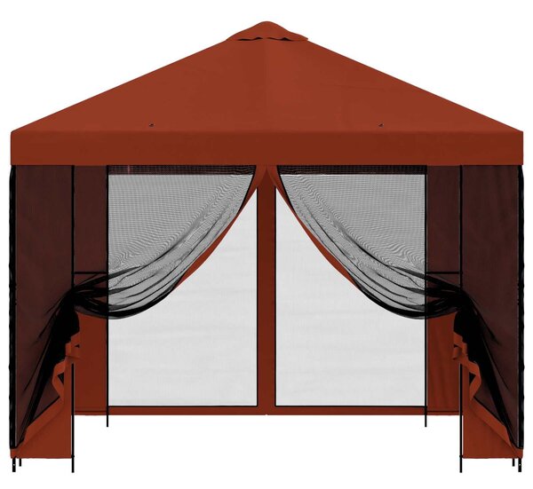 VidaXL Kerti pavilon oldalfalakkal 3 x 3 m Terrakotta