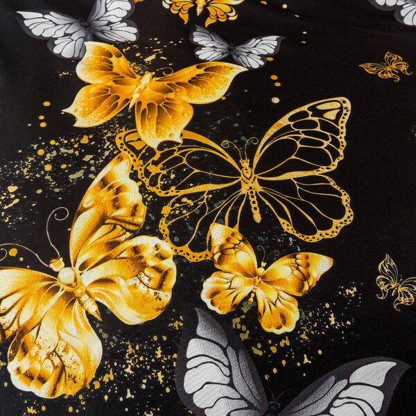 Mikroszálas párnahuzat GOLD BUTTERFLY 70x90 cm, fekete