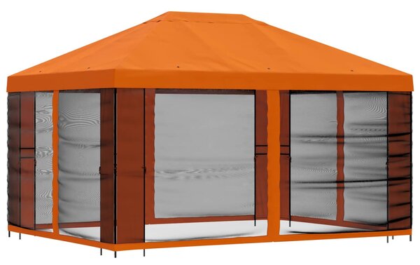 VidaXL Kerti pavilon oldalfalakkal 4 × 3 m Narancssárga