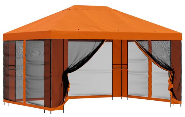 VidaXL Kerti pavilon oldalfalakkal 4 × 3 m Narancssárga