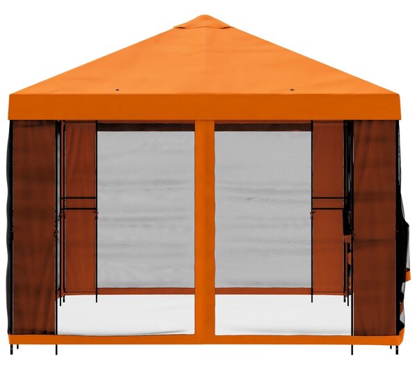 VidaXL Kerti pavilon oldalfalakkal 4 × 3 m Narancssárga