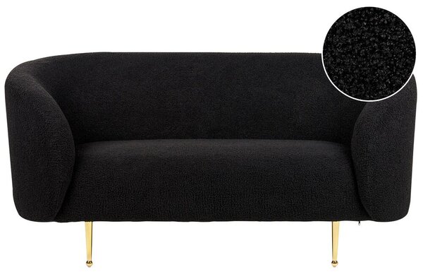 Kétszemélyes fekete buklé fotel LOEN