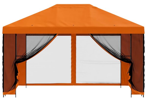 VidaXL Kerti pavilon oldalfalakkal 4 × 3 m Narancssárga