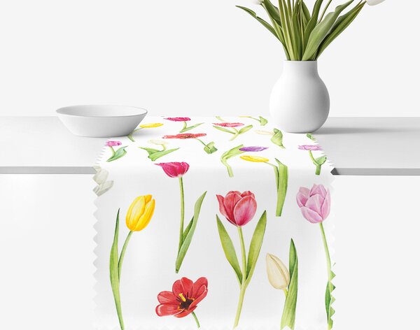 Goldea teflonbevonatú asztali futó - színes tulipánok 35x120 cm