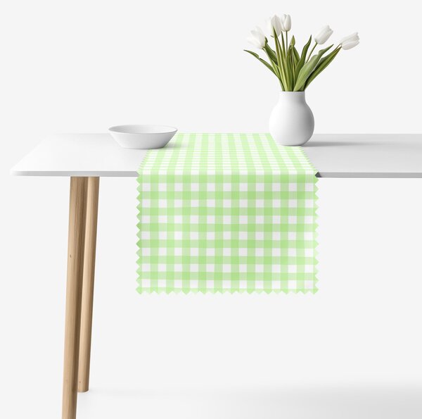 Goldea teflonbevonatú asztali futó - zöld kockás 35x120 cm