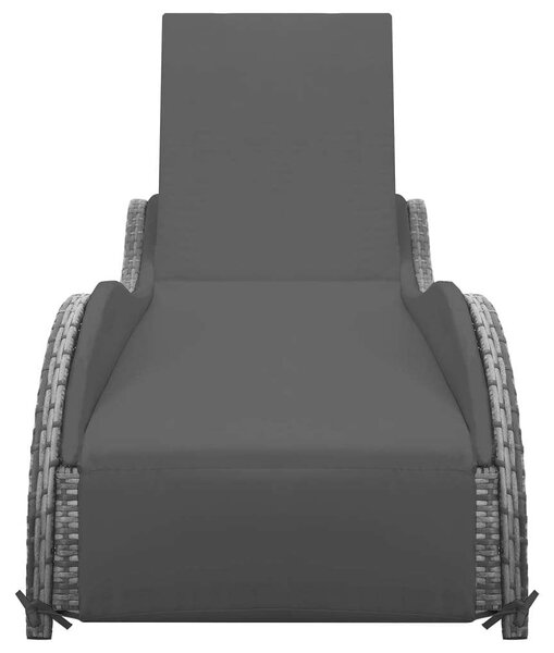 VidaXL Polyrattan Napozóágy - Antracit Szürke - 200cm