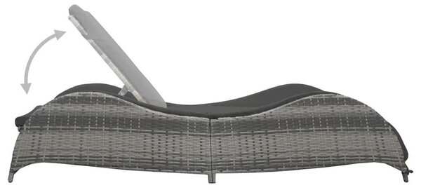VidaXL Polyrattan Napozóágy - Antracit Szürke - 200cm