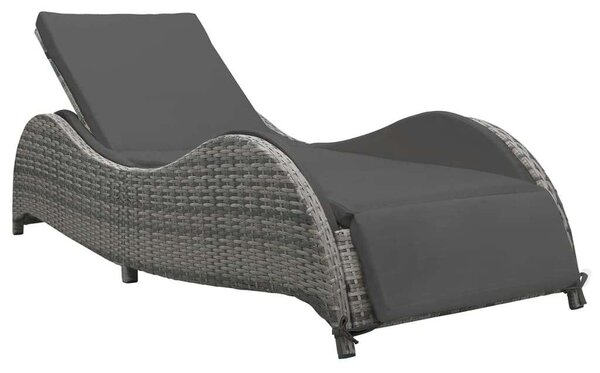 VidaXL Polyrattan Napozóágy - Antracit Szürke - 200cm