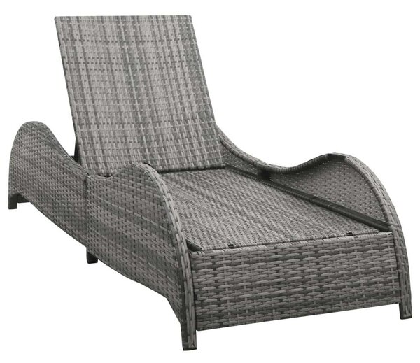 VidaXL Polyrattan Napozóágy - Antracit Szürke - 200cm