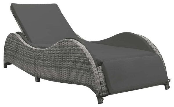VidaXL Polyrattan Napozóágy - Antracit Szürke - 200cm