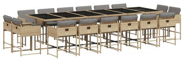 VidaXL Polyrattan Kerti Étkezőgarnitúra - 17 Részes
