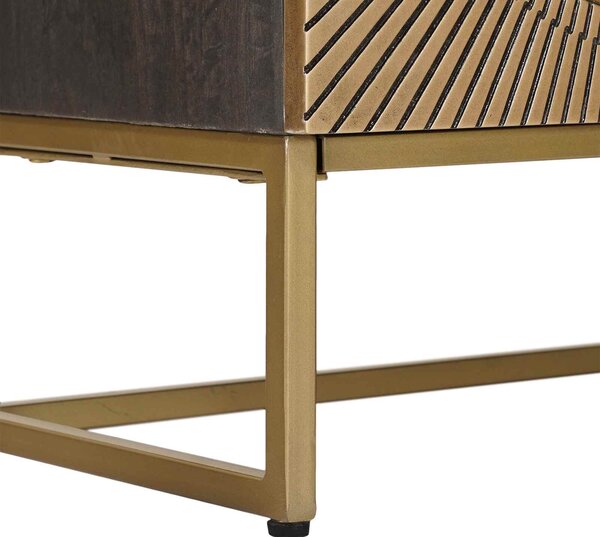 VidaXL TV szekrény Bronz 105 x 30 x 50 cm Tömör Mangófa és Műszaki Fa