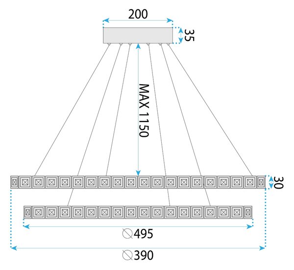 Toolight Toolight, LED mennyezeti lámpa 50cm, 42W, 4000K, 2500lm, MS012-CP, rozéarany, OSW-09624