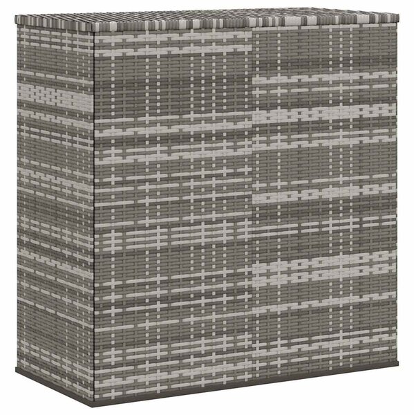 Szürke polyrattan kerti párnatartó doboz 100 x 49 x 103,5 cm