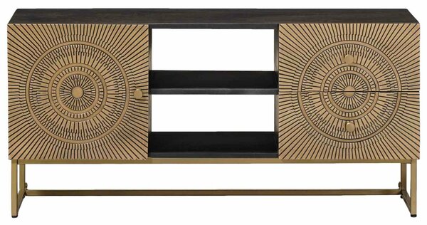 VidaXL TV szekrény Bronz 105 x 30 x 50 cm Tömör Mangófa és Műszaki Fa