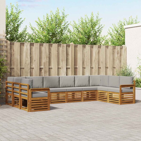 VidaXL Szegmentált kanapé szett 10 pcs Természetes és Világosszürke