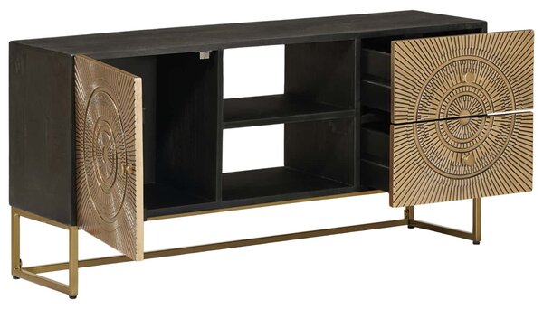 VidaXL TV szekrény Bronz 105 x 30 x 50 cm Tömör Mangófa és Műszaki Fa