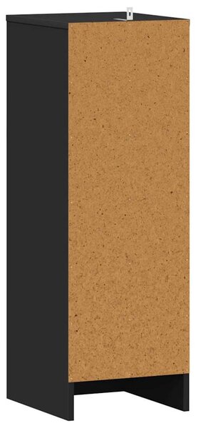 Fekete szerelt fa cipősszekrény 32 x 35 x 92 cm