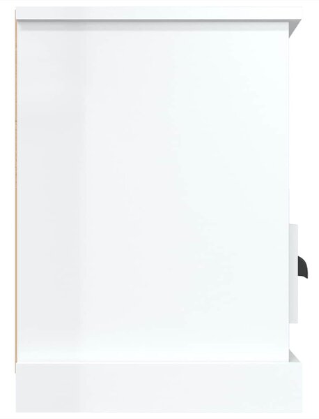 Fehér magasfényű szerelt fa TV-szekrény 100x35x50 cm