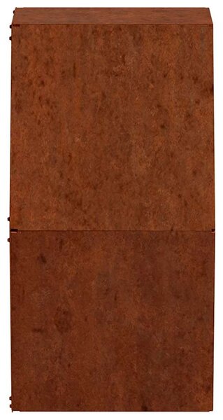 2 db rozsda színű corten acél fali növénytartó 30 x 10 x 25 cm