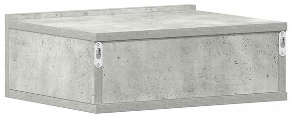 Betonszürke szerelt fa függő éjjeliszekrény 40 x 30 x 15 cm