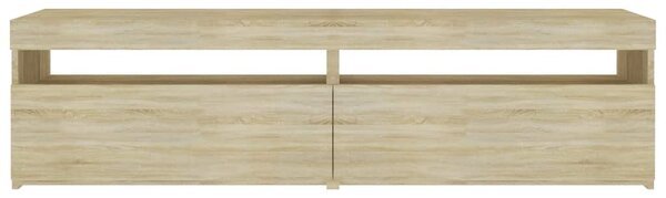 2 db sonoma tölgy színű TV-szekrény LED-ekkel 75 x 35 x 40 cm