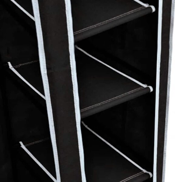 Fekete összecsukható ruhásszekrény 110 x 45 x 175 cm