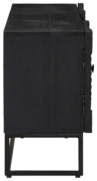 VidaXL TV szekrény Fekete 105 x 30 x 54 cm Tömör Mangófa és Műszaki Fa