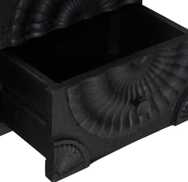 VidaXL TV szekrény Fekete 105 x 30 x 54 cm Tömör Mangófa és Műszaki Fa