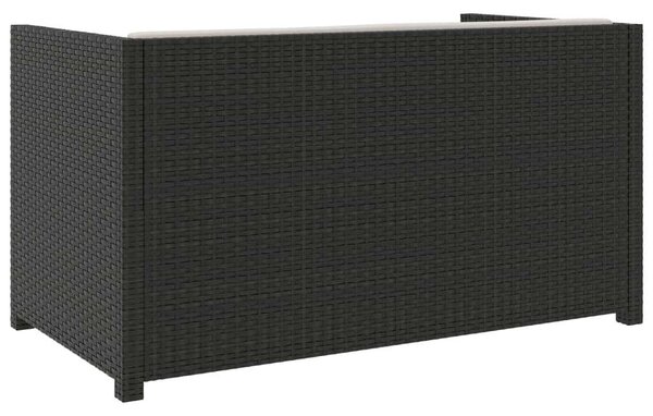 Polyrattan Kerti Ülőgarnitúra - 5 részes - Fekete