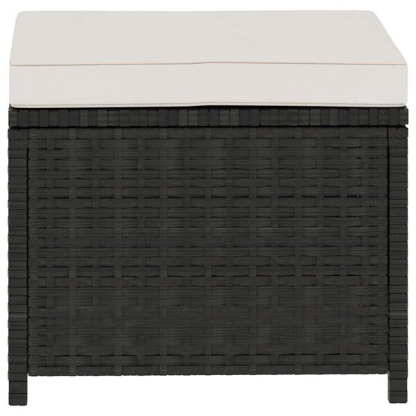 Polyrattan Kerti Ülőgarnitúra - 5 részes - Fekete