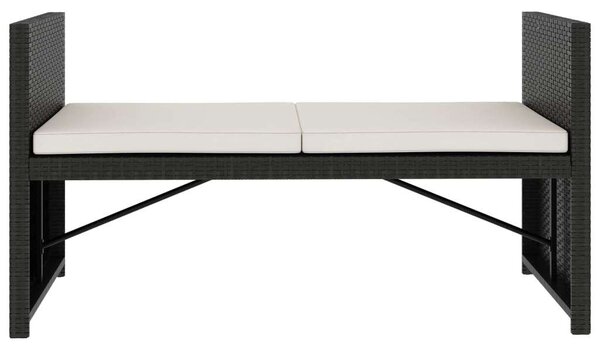 Polyrattan Kerti Ülőgarnitúra - 5 részes - Fekete