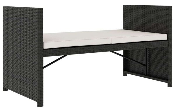 Polyrattan Kerti Ülőgarnitúra - 5 részes - Fekete