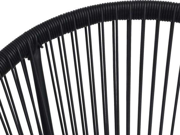 Kertbútor - Fekete PVC Rattan Étkezőgarnitúra - 5 részes
