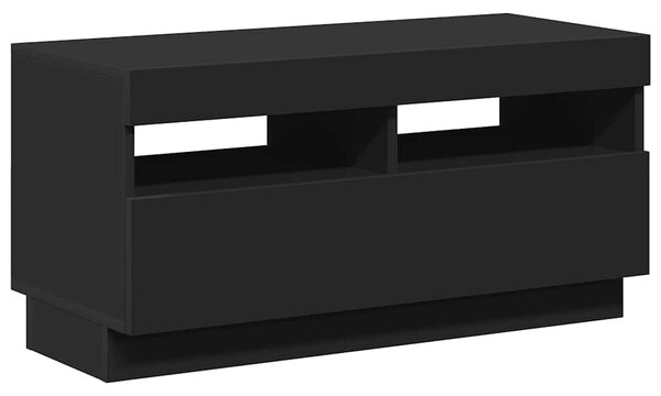 Fekete TV-szekrény LED-lámpákkal 80 x 35 x 40 cm
