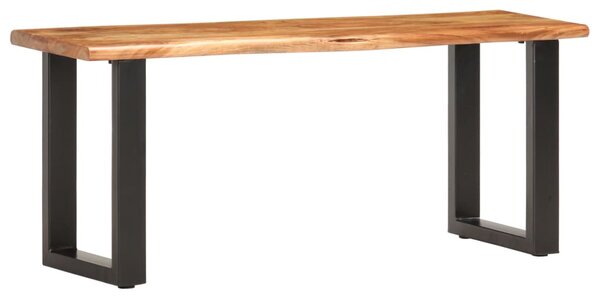 Tömör akácfa és acél természetes szélű pad 110 cm