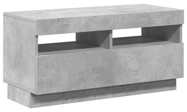 Betonszürke TV-szekrény LED-lámpákkal 80 x 35 x 40 cm