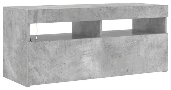 Betonszürke TV-szekrény LED-világítással 90 x 35 x 40 cm
