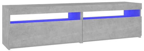2 db betonszürke TV-szekrény LED-világítással 75 x 35 x 40 cm
